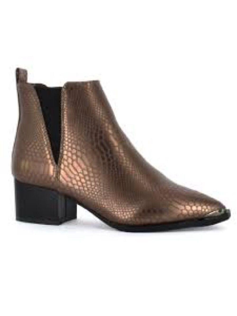 Women’s Seven7 Madison Python Pointed Brown Vegan Leather Booties Size 10 US! - Picture 3 of 10